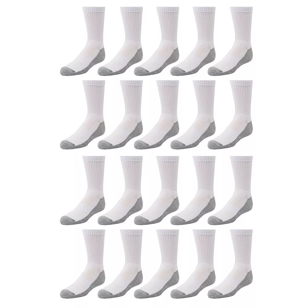 Boys Tek Gear® 20-Pack Lightweight Performance Crew Socks 1 Boys Tek Gear® 20-Pack Lightweight Performance Crew Socks