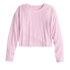 Women's Tek Gear® Lettuce-Edge Cross-Back Top -Tek Gear Online Shop 5653063 ALT2