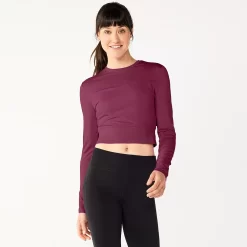 Women's Tek Gear® Ruffle Cutout Crop Tee