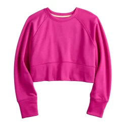 Girls 7-16 Tek Gear Stretch Fleece Cropped Crew Sweatshirt In Regular & Plus